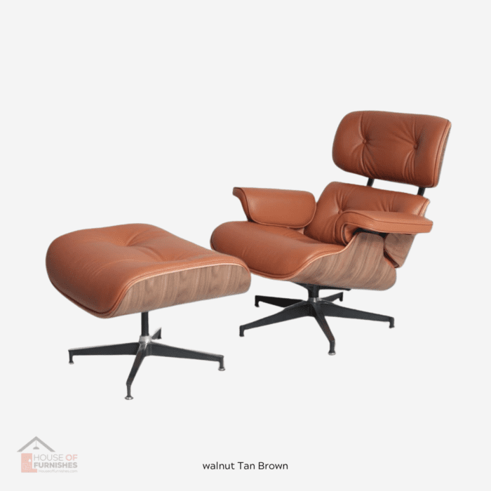 Eames Lounge Chairs - Walnut Wood - Tan Brown Finish | Available in the UK