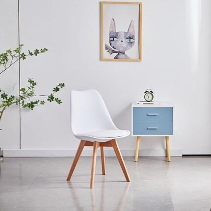 Modern Tulip Dining Chair in White
