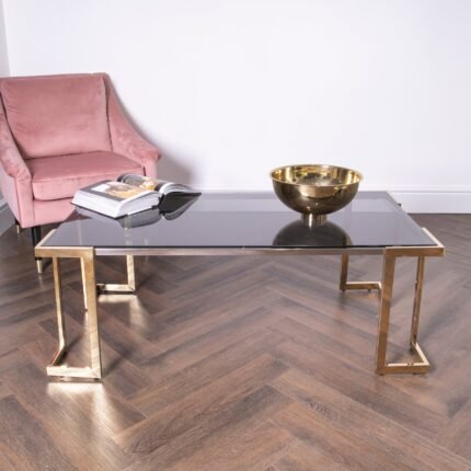 Domus Gold Coffee Table in Luxurious Living Room Setting