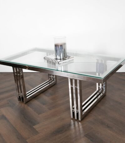 Zurich Silver Coffee Table in Modern Living Room Setting