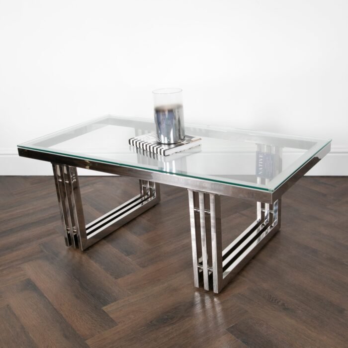 Zurich Silver Coffee Table in Modern Living Room Setting