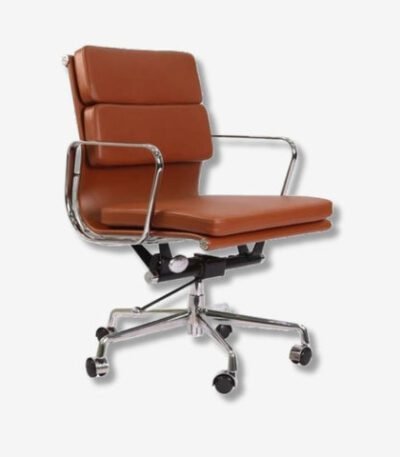 Tan Brown Eames Style EA217 Low Back Soft Pad Office Chair