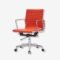 Eames Office Chair EA 117 Orange Leather – Low Back Replica | Leather Office Chair