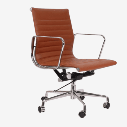 Eames Office Chair EA 117 Tan Brown Thin Pad Low Back Replica