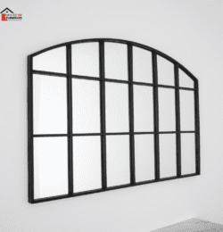 Horizontal Arch Mirror in Black Hanging on Wall