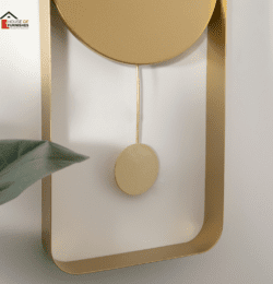 Close-up of Modern Gold Metal Wall Clock