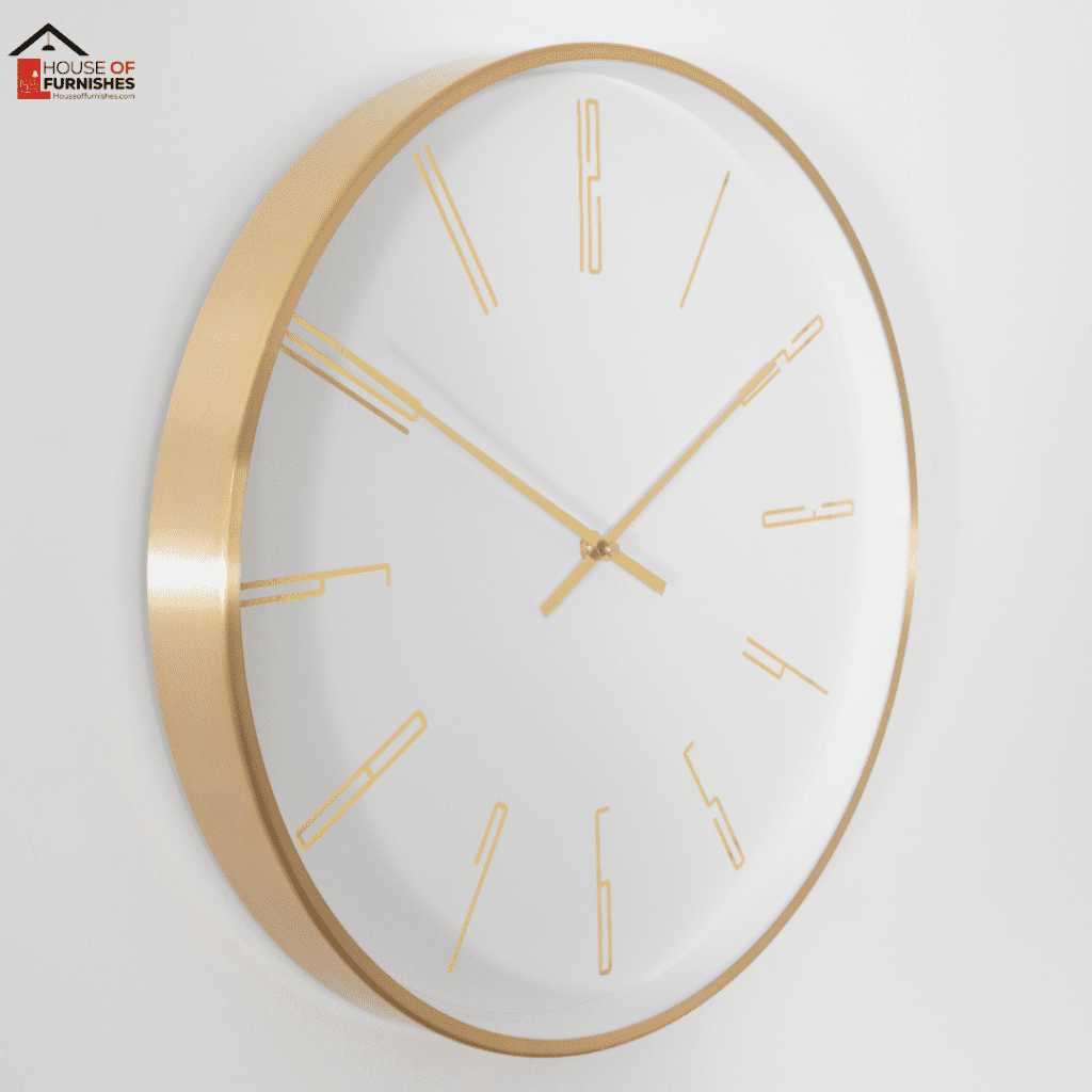 Gold 16" Modern Analog Clock as Office Accent