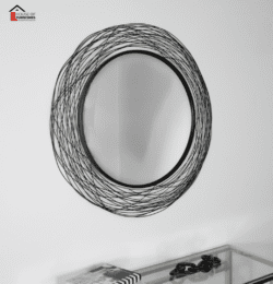 Nest Effect Metal Round Mirror Hanging on Wall