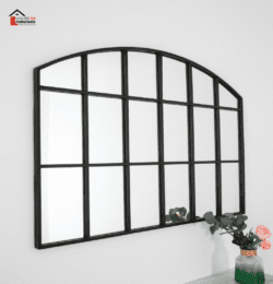 Horizontal Arch wall Mirror in Black as Vanity Mirror