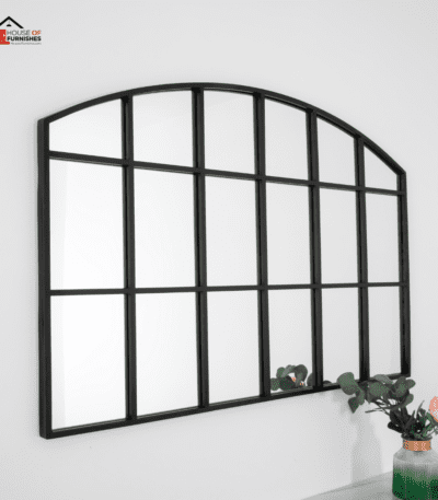 Horizontal Arch wall Mirror in Black as Vanity Mirror