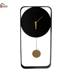 Matte Black Metal Wall Clock with Gold Details as Office Accent