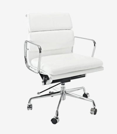 Eames Office Chair – White Leather EA 217