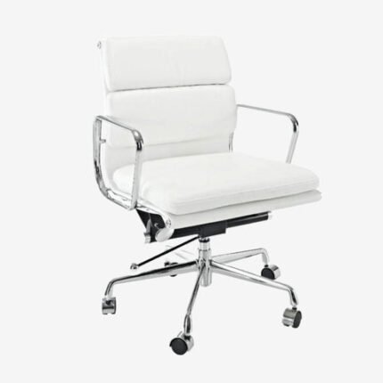 Eames Office Chair – White Leather EA 217