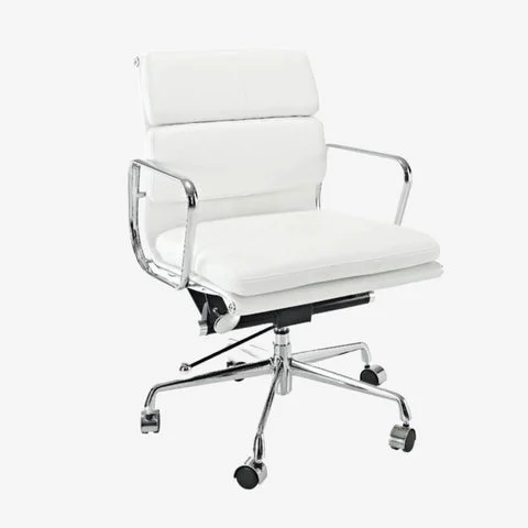 Eames Office Chair – White Leather EA 217