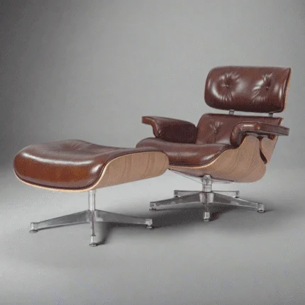 Eames Lounge Chair & Ottoman – Tan Waxed Leather, Walnut Wood