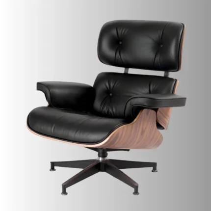 Eames lounge chair and ottoman rosewood frame side profile