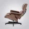 Classic Eames Lounge Chair & Ottoman – Chocolate Brown Leather, Walnut Wood & Black Base - Image 4