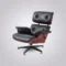 Classic Charles Eames Style Lounge Chair in Black Leather