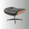 Charles Eames Iconic Lounge Chair & Ottoman – Rosewood Frame, Black Leather & Black Base - Image 6